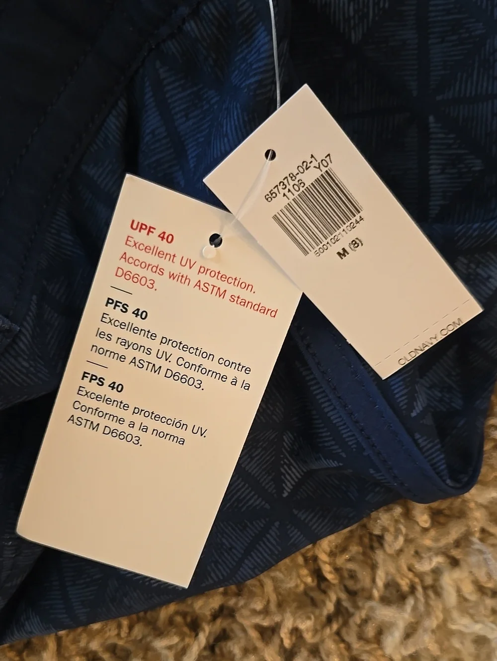 NWT Old Navy Dark Blue Geometric Swim Shorts